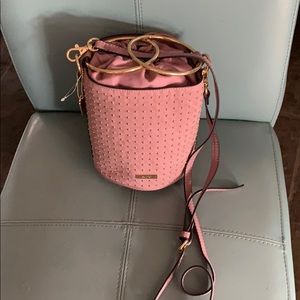 Gorgeous Pink & Gold Leather Bucket Bag